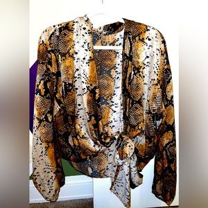 lizard print fashion nova blouse